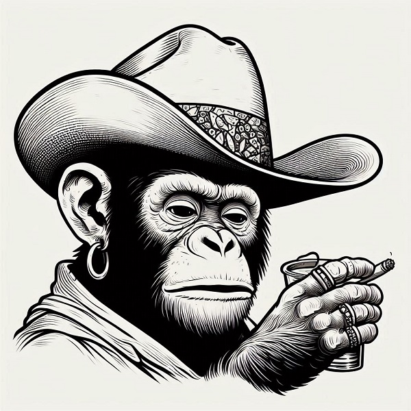 Monkey in a cowboy hat