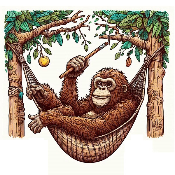 Monkey in a hammock