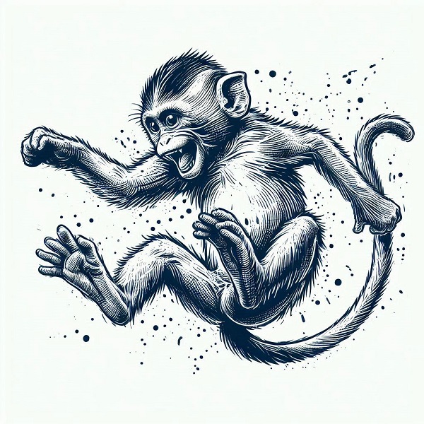 Monkey jumping sketch