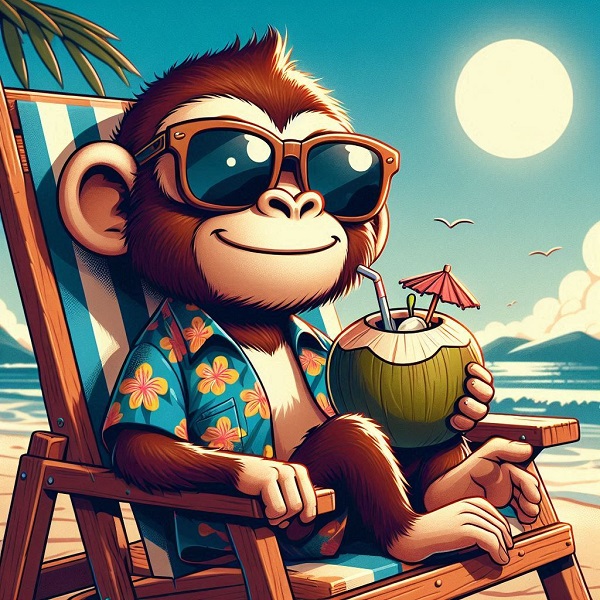 Monkey wearing sunglasses