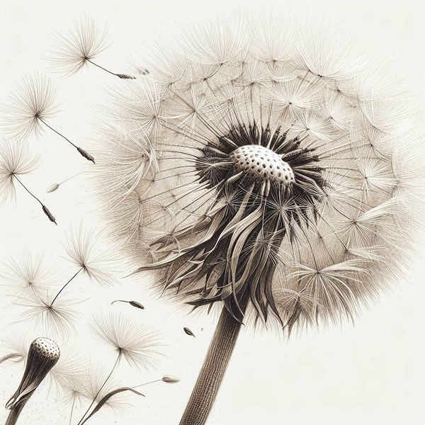 Realistic Dandelion Drawing