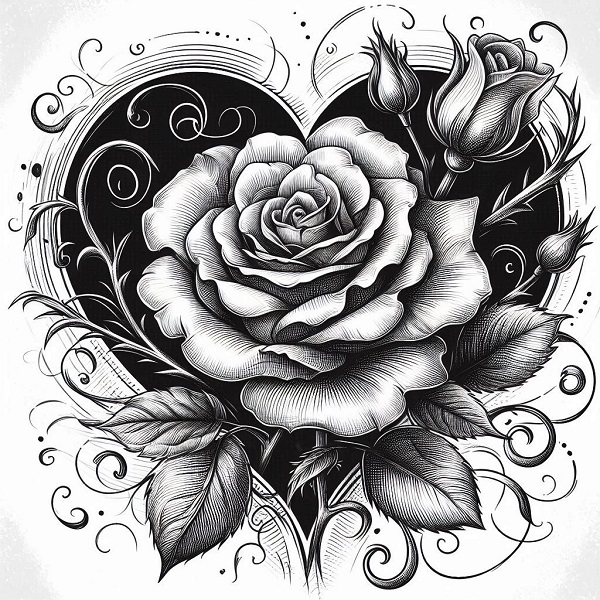 Rose Love Drawing