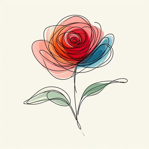 abstract rose drawing