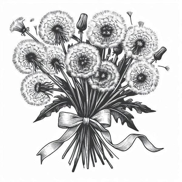 dandelion bouquet drawing