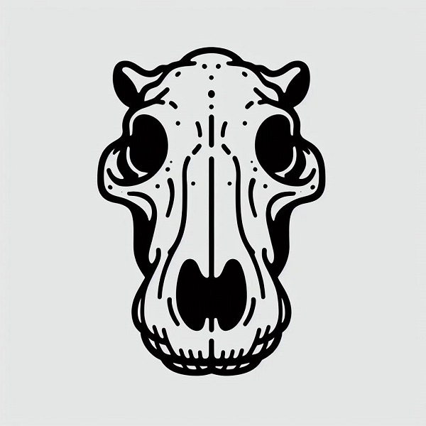 hippo skull drawing