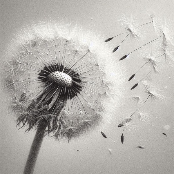 pencil dandelion drawing