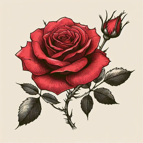 Red Rose Drawing