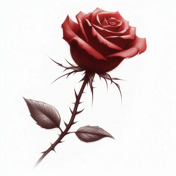 rose flower drawing