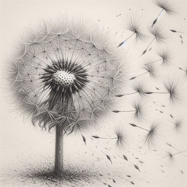 sketch dandelion drawing