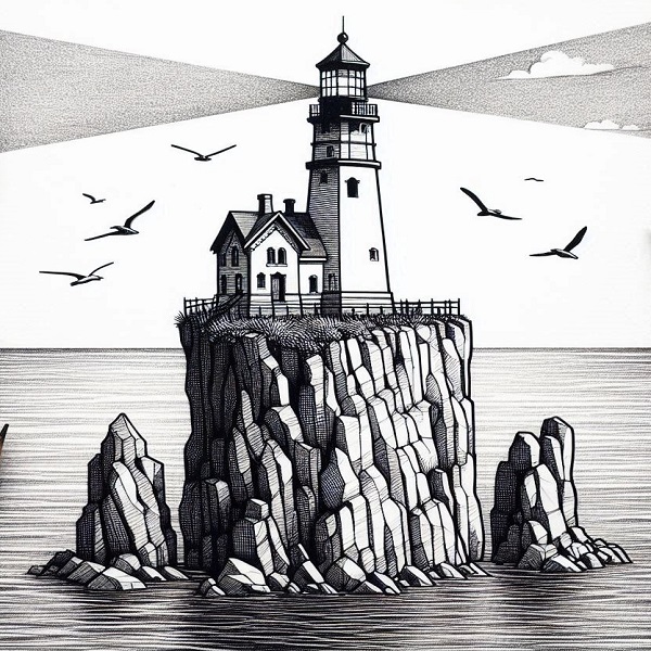 split rock lighthouse drawing