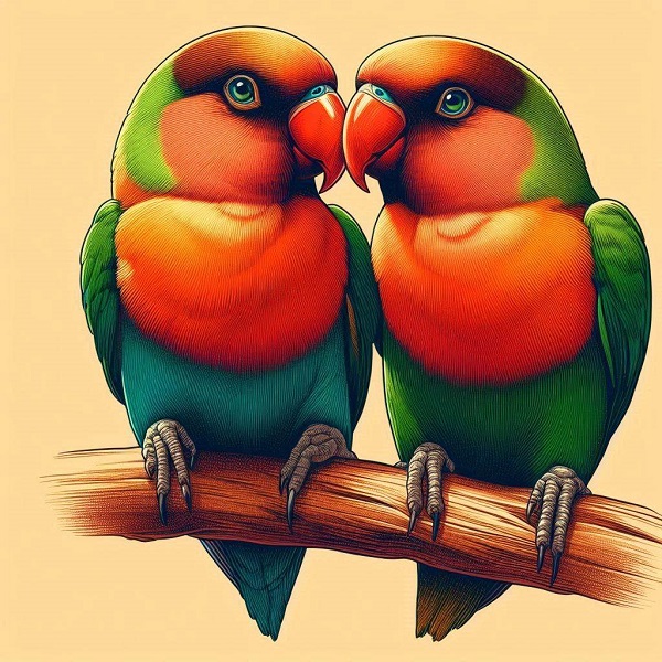 African love birds drawing