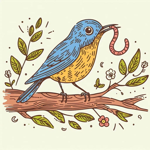 Bird Eating Drawing