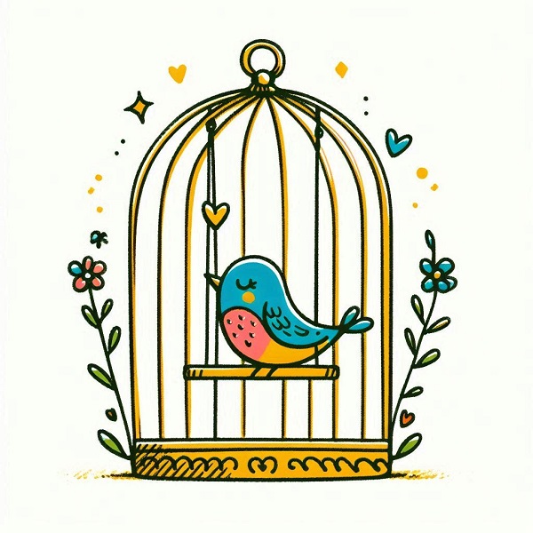 Bird in a cage drawing 3