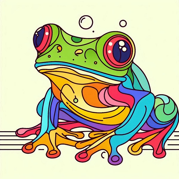 Colorful Frog Drawing 4