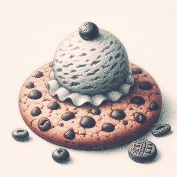 Cookie with ice Cream Drawing