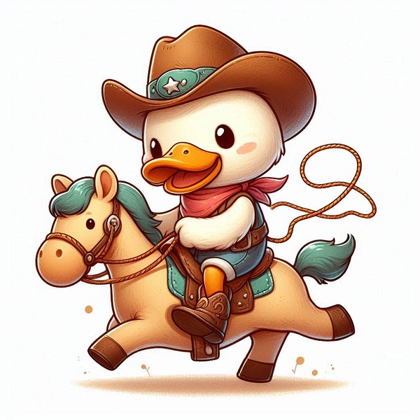 Cowboy Duck Drawing