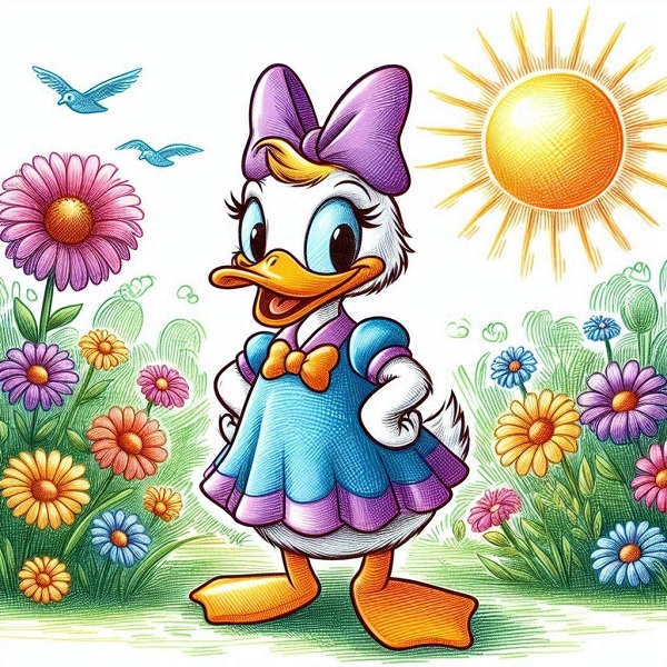 Daisy Duck Drawing