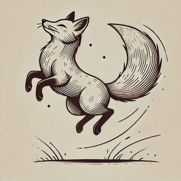 Fox Jumping Drawing