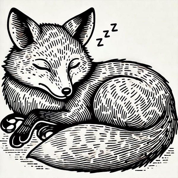 Fox Sleeping Drawing