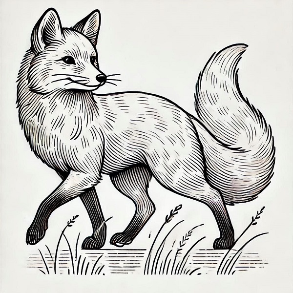 Fox Walking Drawing