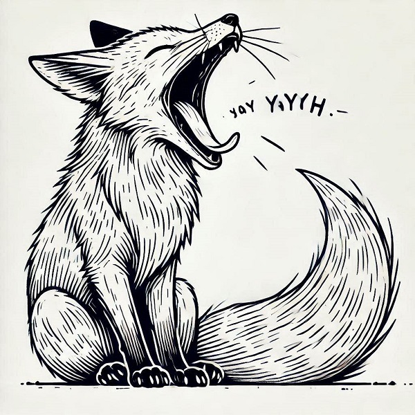 Fox Yawning Drawing