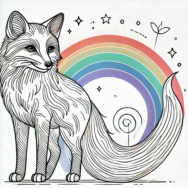 Fox with Rainbow