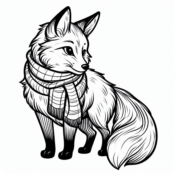 Fox with Scarf