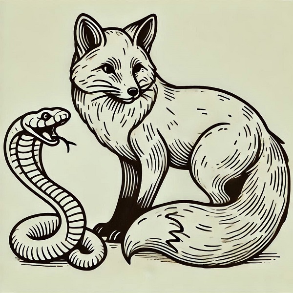 Fox with Snake