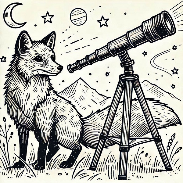 Fox with Telescope