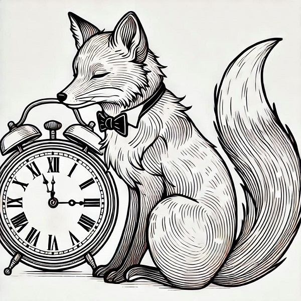 Fox with a Clock