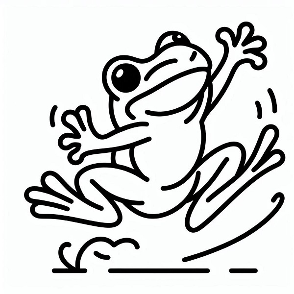 Frog Jumping Drawing 4