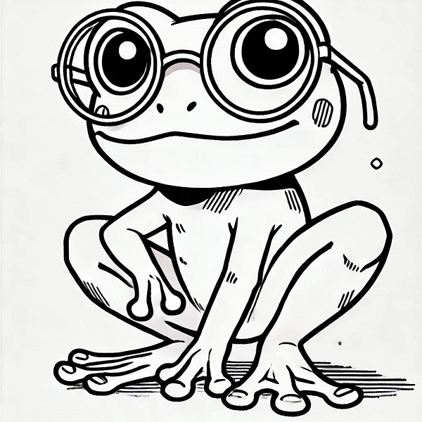 Frog with Glasses Painting