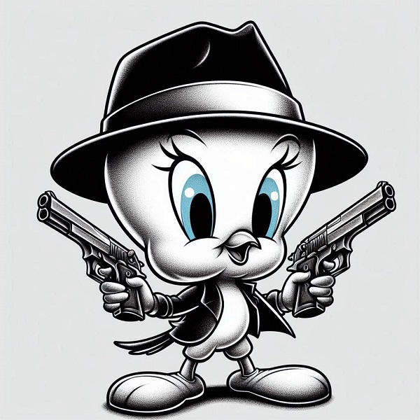 Gangster Tweety Bird Drawing 13