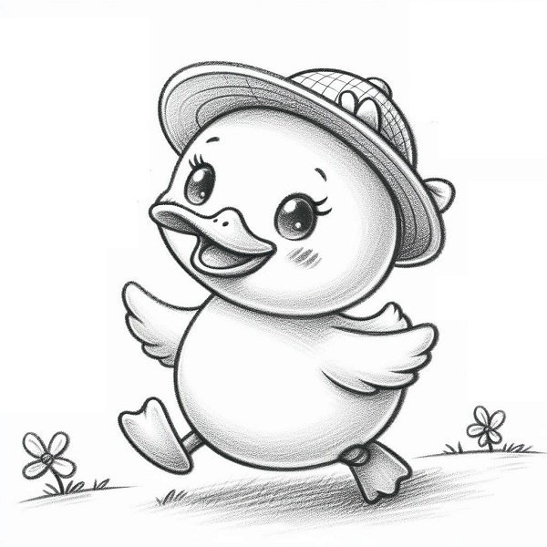 Happy Duck Drawing