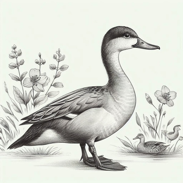 Indian Runner Duck Drawing