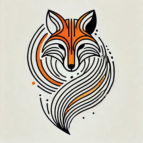 abstract fox drawing