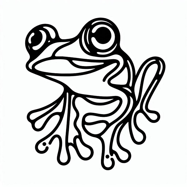 abstract frog drawing