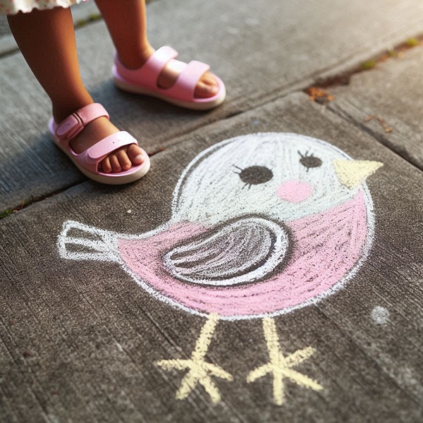 bird chalk drawing 3