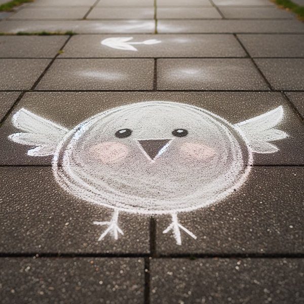 bird chalk drawing 4