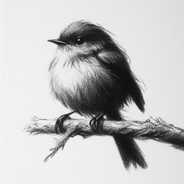 bird charcoal drawing