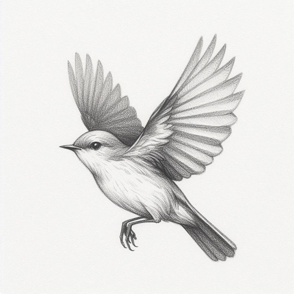 bird pencil drawing 2