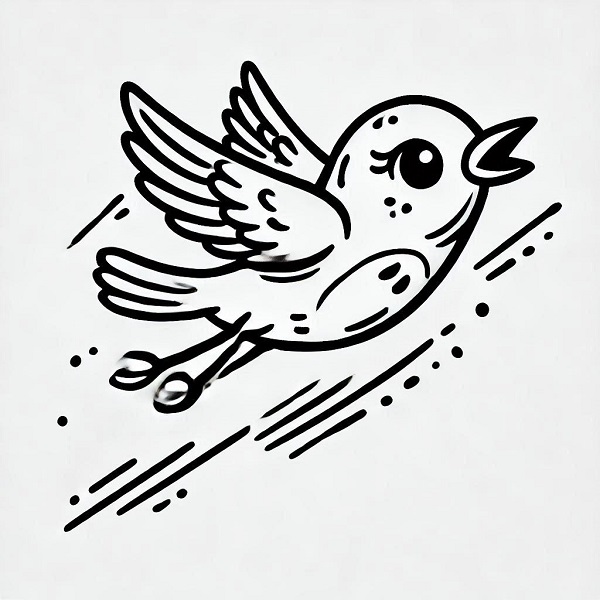 cartoon bird flying drawing 10