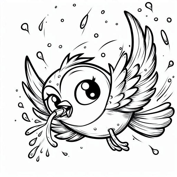 cartoon bird flying drawing 12