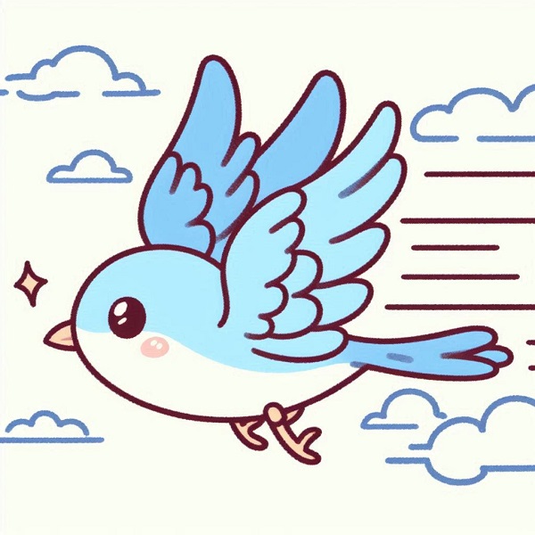 cartoon bird flying drawing 4