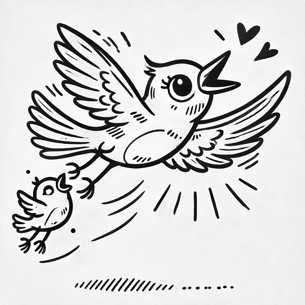 cartoon bird flying drawing 5