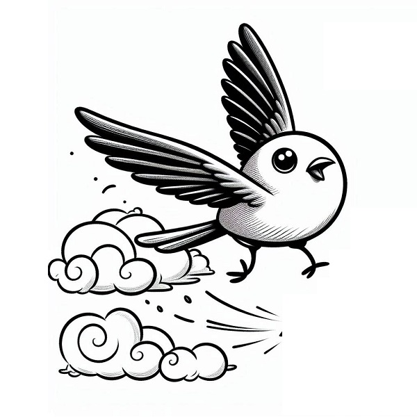 cartoon bird flying drawing 8