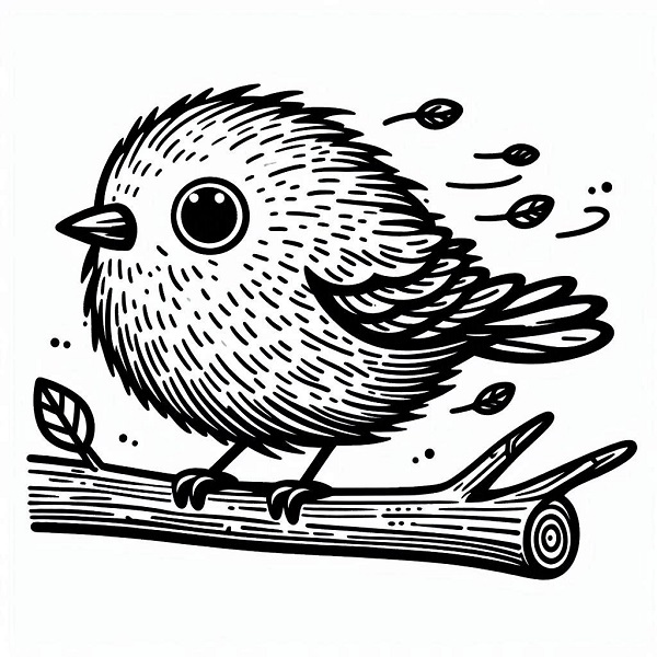 cute simple bird drawing