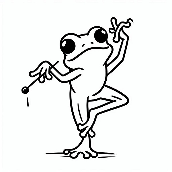 dancing frog drawing