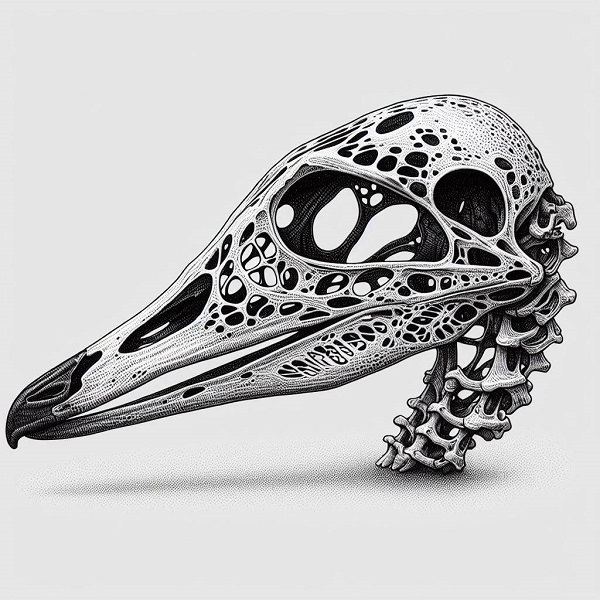 duck skull drawing