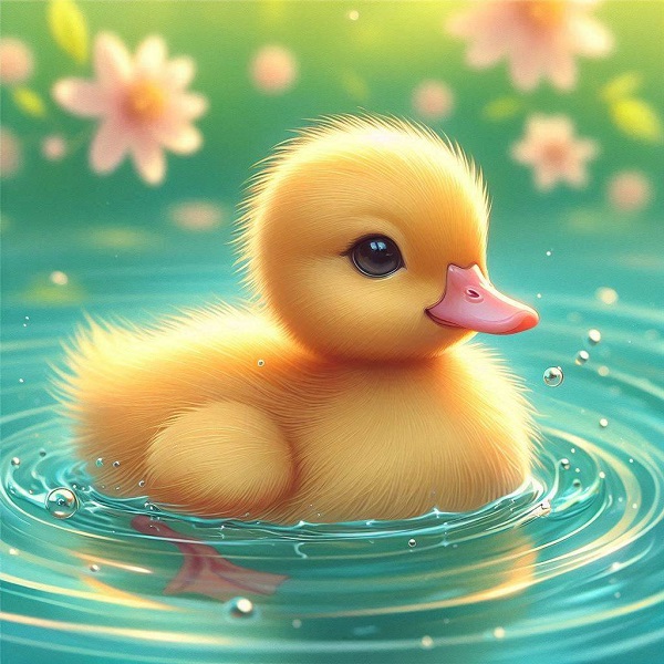 duck swimming drawing